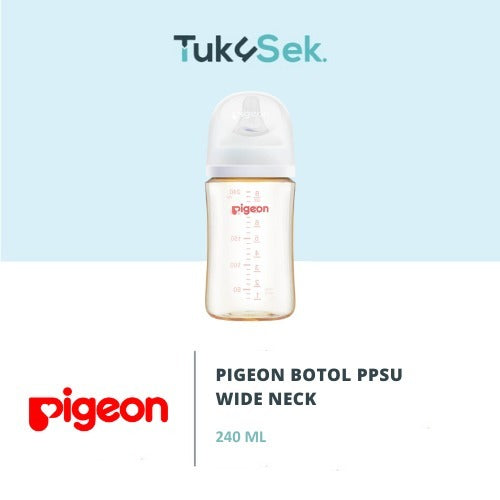 PIGEON Botol PPSU Wide Neck 240ml w/SofTouch Nipple | Pilih Variasi | Botol Susu Bayi | Medical Grade | Tahan Terhadap Goresan | Anti Kolik