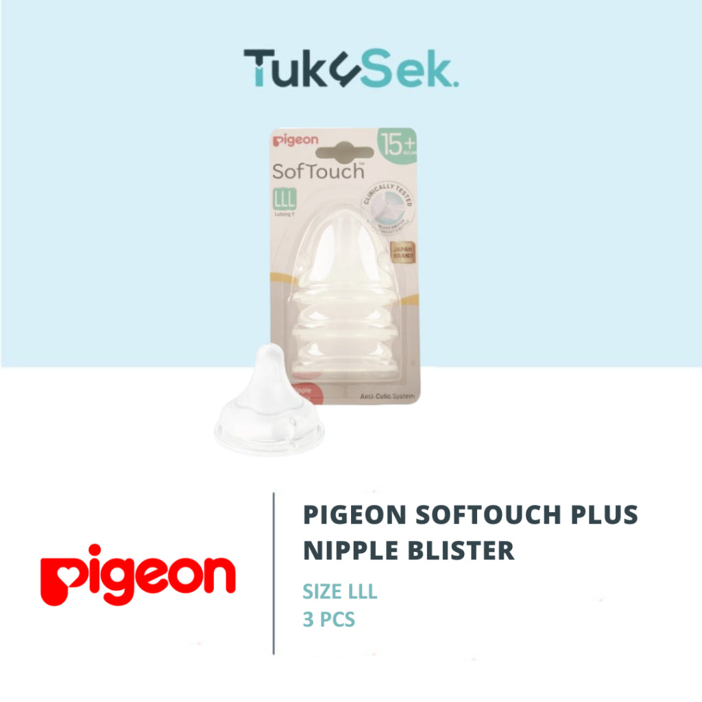 PIGEON SOFTOUCH NIPPLE WIDE NECK - 3PCS BLISTER