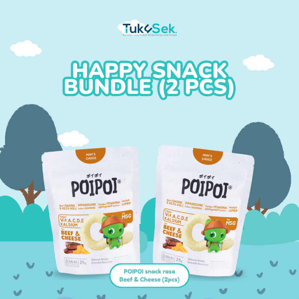 (ISI 2) POIPOI Snack Rasa Beef & Cheese 25Gr | Snack Sehat Anak | Cemilan Anak | Non MSG | Tinggi Vitamin | Daging & Keju Asli