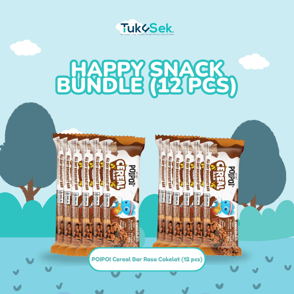 (ISI 12) POIPOI Cereal Bar Rasa Cokelat 15g