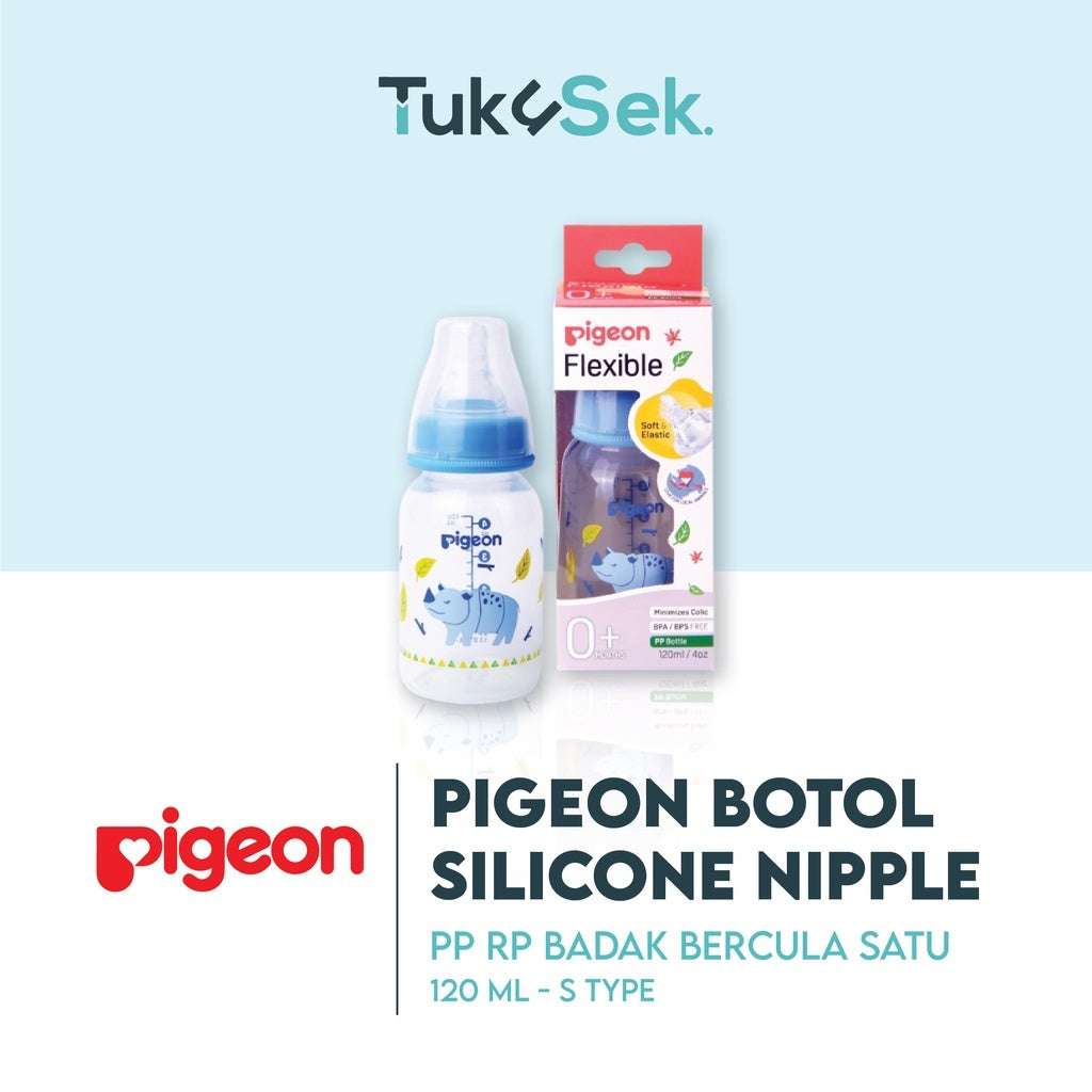 PIGEON BOTOL PP RP 120 ML PENYU W/ S TYPE SILICONE NIPPLE