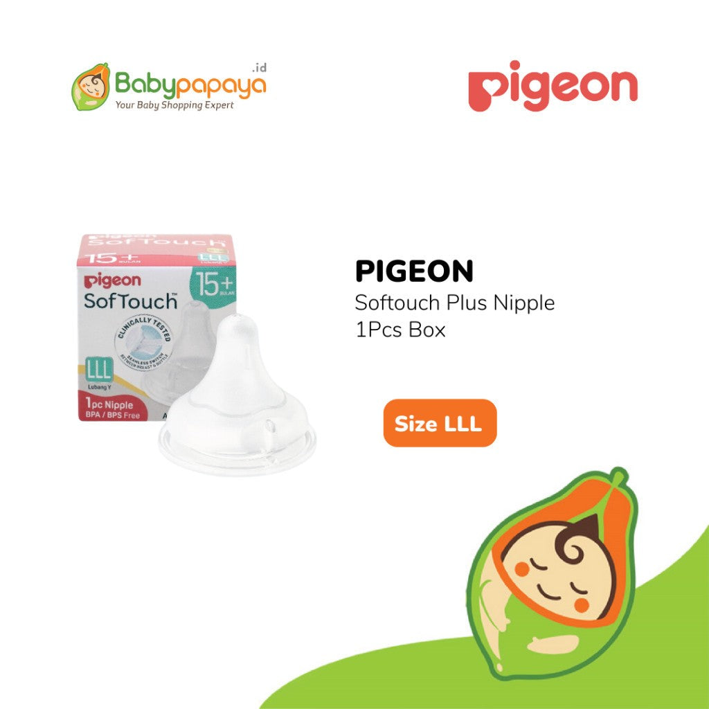 PIGEON SOFTOUCH NIPPLE WIDE NECK - 1PCS BOX | NIPPLE DOT BAYI