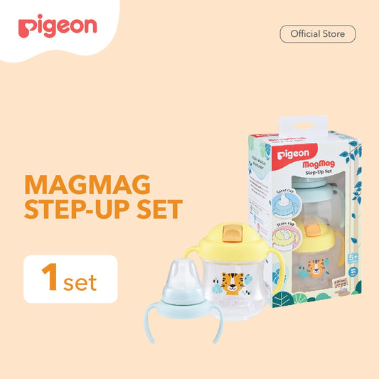Pigeon Magmag Step Up Set | Cangkir Minum Bayi | Botol Minum Bayi | Training Cup