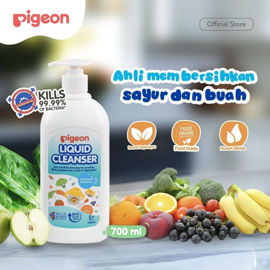 Pigeon Paket Liquid Cleanser 700ml pump bonus Wipes Pure Water 80's