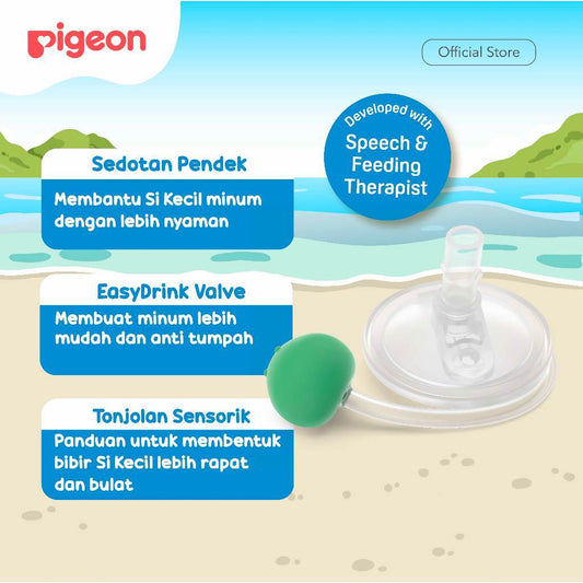 Pigeon Replacement Straw Set Startouch | Spare Part Botol Minum Dengan Sedotan Anti-Tumpah|Botol Minum Anti Speech-Delay | 6+ Bulan| BPA Free