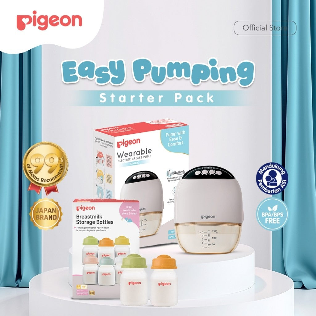PIGEON Wearable Electric Breast Pump | Pompa Asi Elektrik Handsfree 160ml | HOSPITAL GRADE | 3 Mode 9 Level Kekuatan | Wadah PPSU Medical Grade | Garansi 2 Tahun | Hisapan Kuat dan Lembut | Pengosongan Maksimal | Pompa ASI Portable