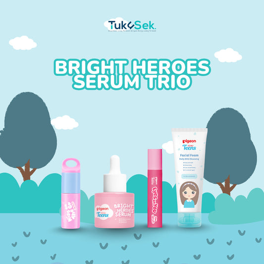 (ISI 4) Pigeon Teens Trio Serum Bundle |Skincare remaja | Serum beginner friendly | Mencerahkan |Melembapkan | Perawatan Jerawat