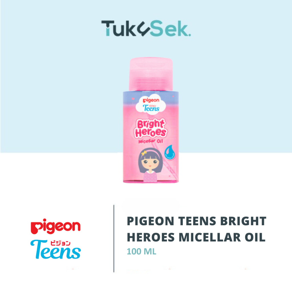 PIGEON TEENS BRIGHT HEROES MICELLAR OIL 100 ML| Micellar Oil Pembersih Wajah Double Cleansing| Skincare & Oil Infused