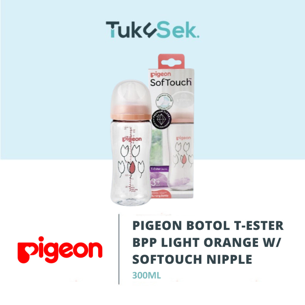 PIGEON BOTOL T-ESTER WIDE NECK BPP 300ML W/SOFTOUCH NIPPLE | BOTOL SUSU BAYI