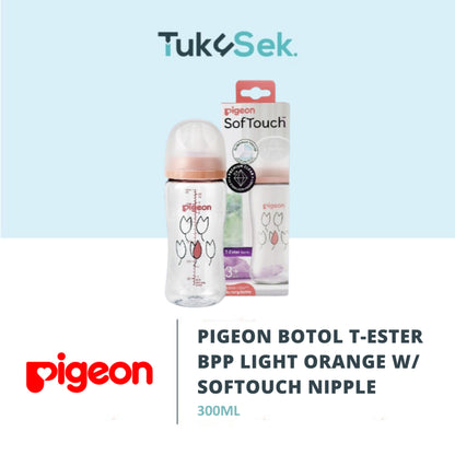 PIGEON BOTOL T-ESTER WIDE NECK BPP 300ML W/SOFTOUCH NIPPLE | BOTOL SUSU BAYI