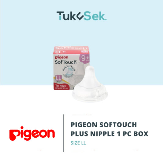 PIGEON SOFTOUCH NIPPLE WIDE NECK - 1PCS BOX | NIPPLE DOT BAYI