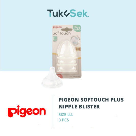 PIGEON SOFTOUCH NIPPLE WIDE NECK - 3PCS BLISTER