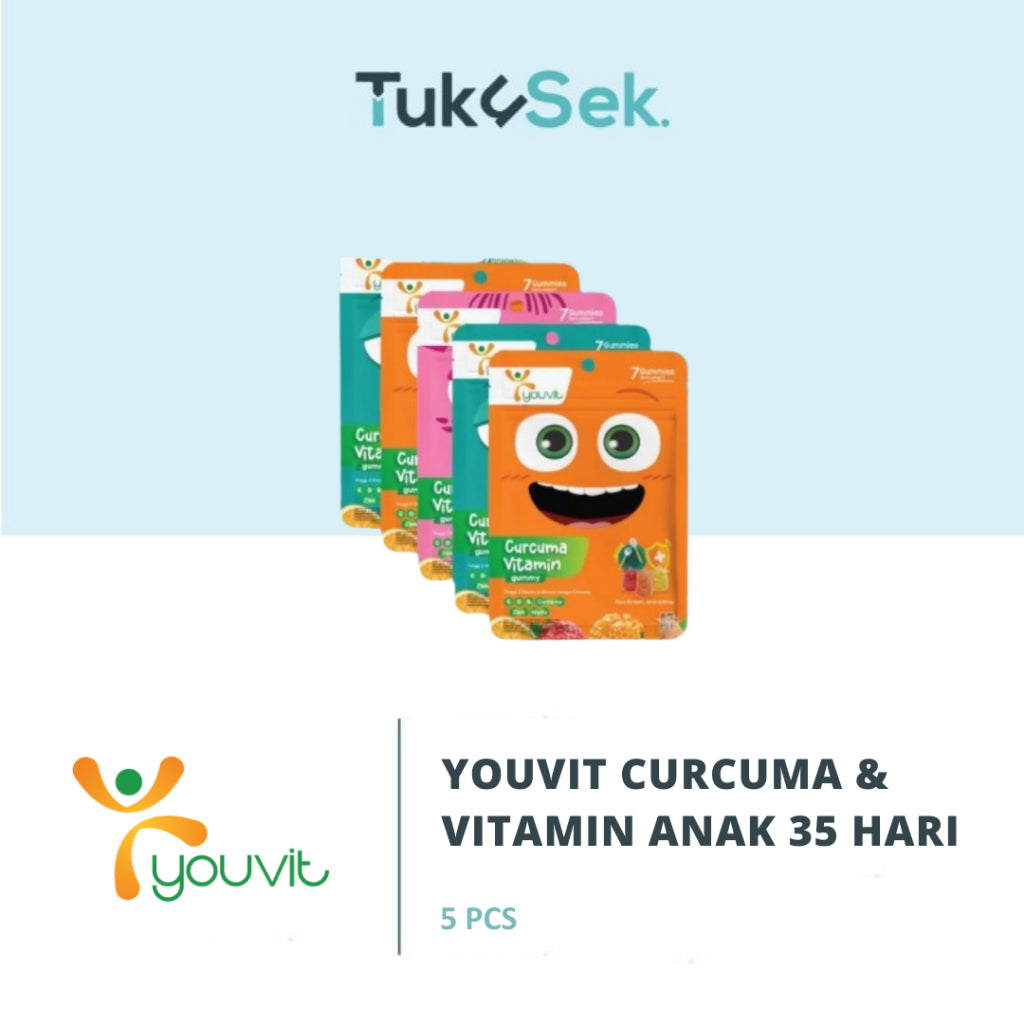 Youvit Curcuma & Vitamin Anak 35 Hari (5 Sachet) dengan Curcuma, Zink, dan Madu | Meningkatkan Nafsu Makan Anak