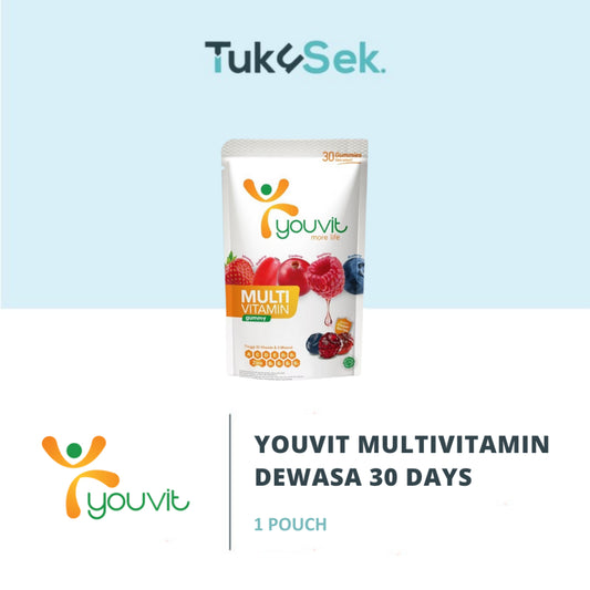 Youvit Multivitamin Dewasa 1 Pouch Vit. C, D, Zink & Superberries 30 Days