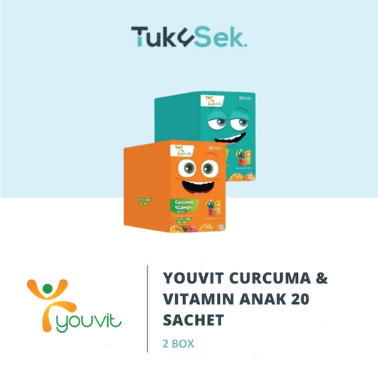 Youvit Curcuma & Vitamin Anak 20 Sachet (2 Box) dengan Curcuma, Zink, dan Madu | Meningkatkan Nafsu Makan Anak