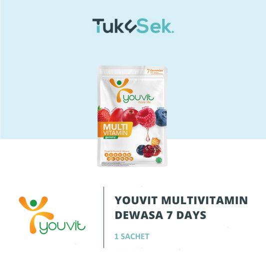 Youvit Multivitamin Dewasa 1 Sachet Vit. C, D, Zink & Superberries 7 Days