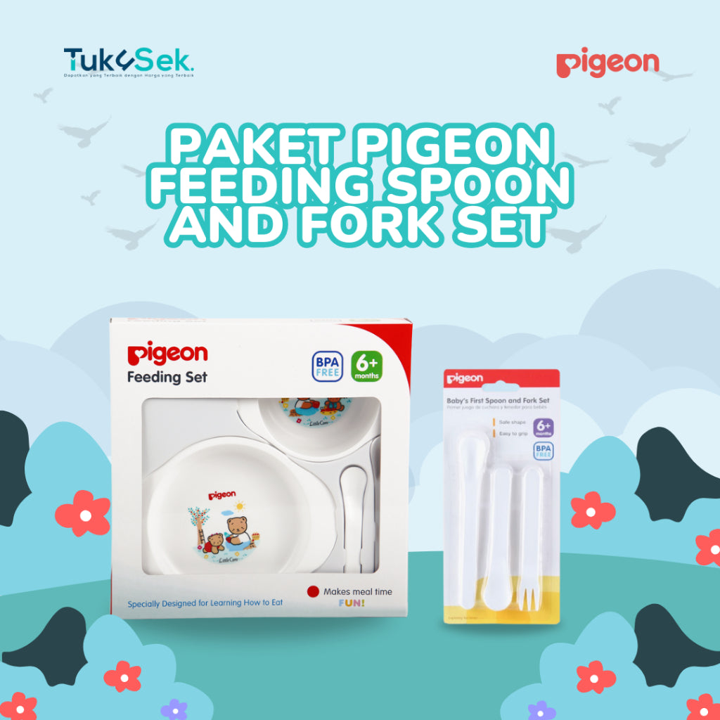 PAKET PIGEON FEEDING + SPOON AND FORK SET