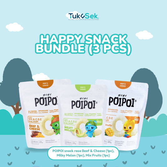 (ISI 3) POIPOI Snack Mix Varian - Rasa Campur Beef & Cheese 1 pcs & Milky Melon 1 pcs & Mix Fruits 1 pcs 25Gr | Snack Sehat Anak | Cemilan Anak | Non MSG | Tinggi Vitamin | Susu Asli | Bayam & Jagung Asli
