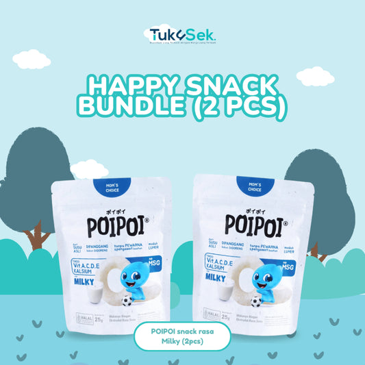 (ISI 2) POIPOI Snack Rasa Milky 25Gr | Snack Sehat Anak | Cemilan Anak | Non MSG | Tinggi Vitamin | Susu Asli