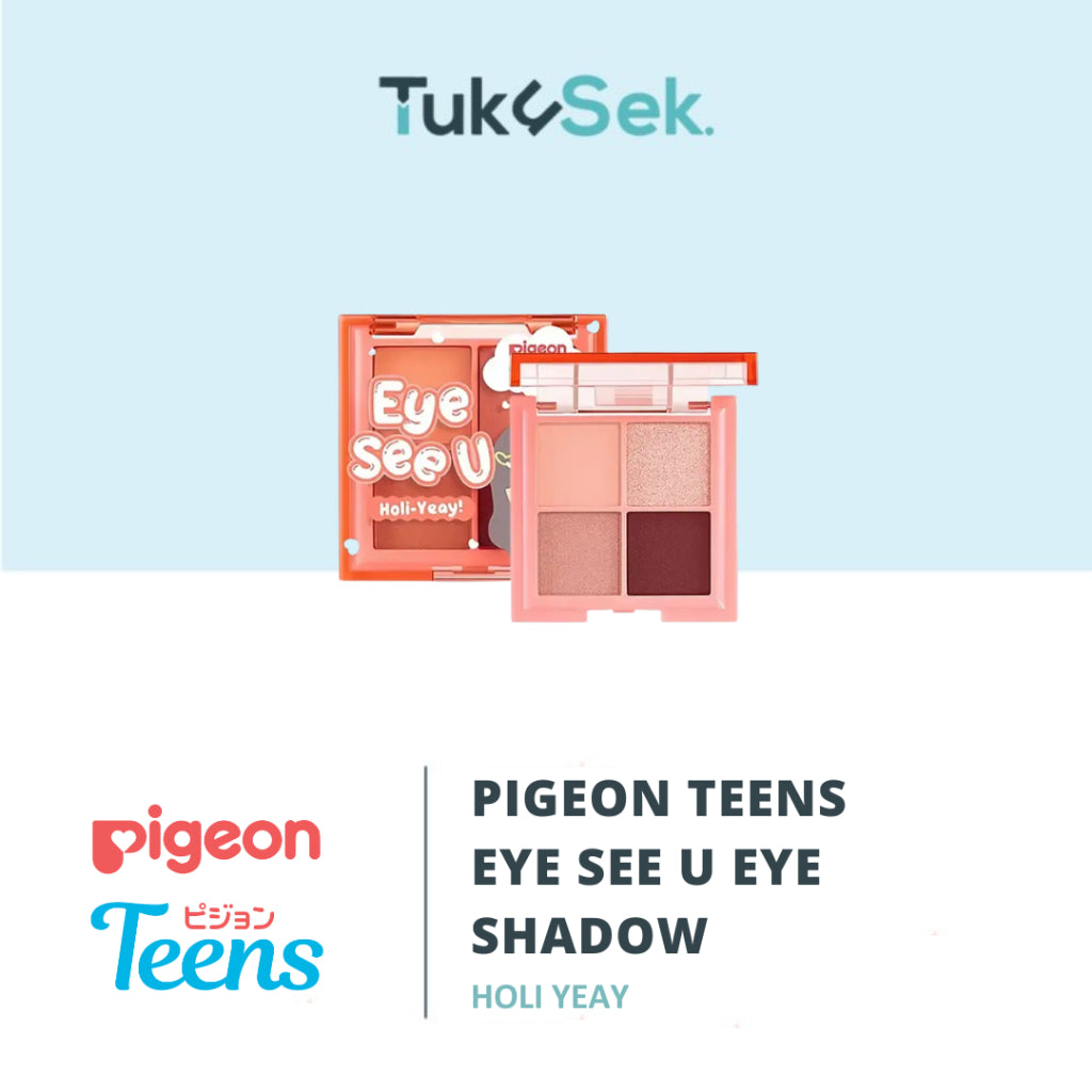 Pigeon Teens Eye See U Eye Shadow 3.2gr |Makeup Remaja |4in1 Pallette |Pigmented & Longlasting Formula |Blends Like Butter