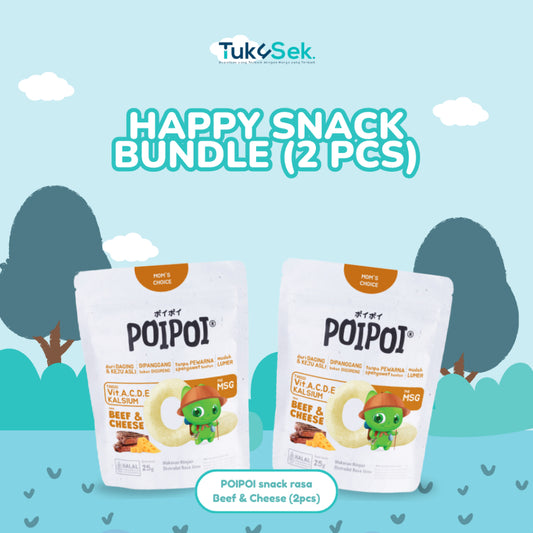 (ISI 2) POIPOI Snack Rasa Beef & Cheese 25Gr | Snack Sehat Anak | Cemilan Anak | Non MSG | Tinggi Vitamin | Daging & Keju Asli