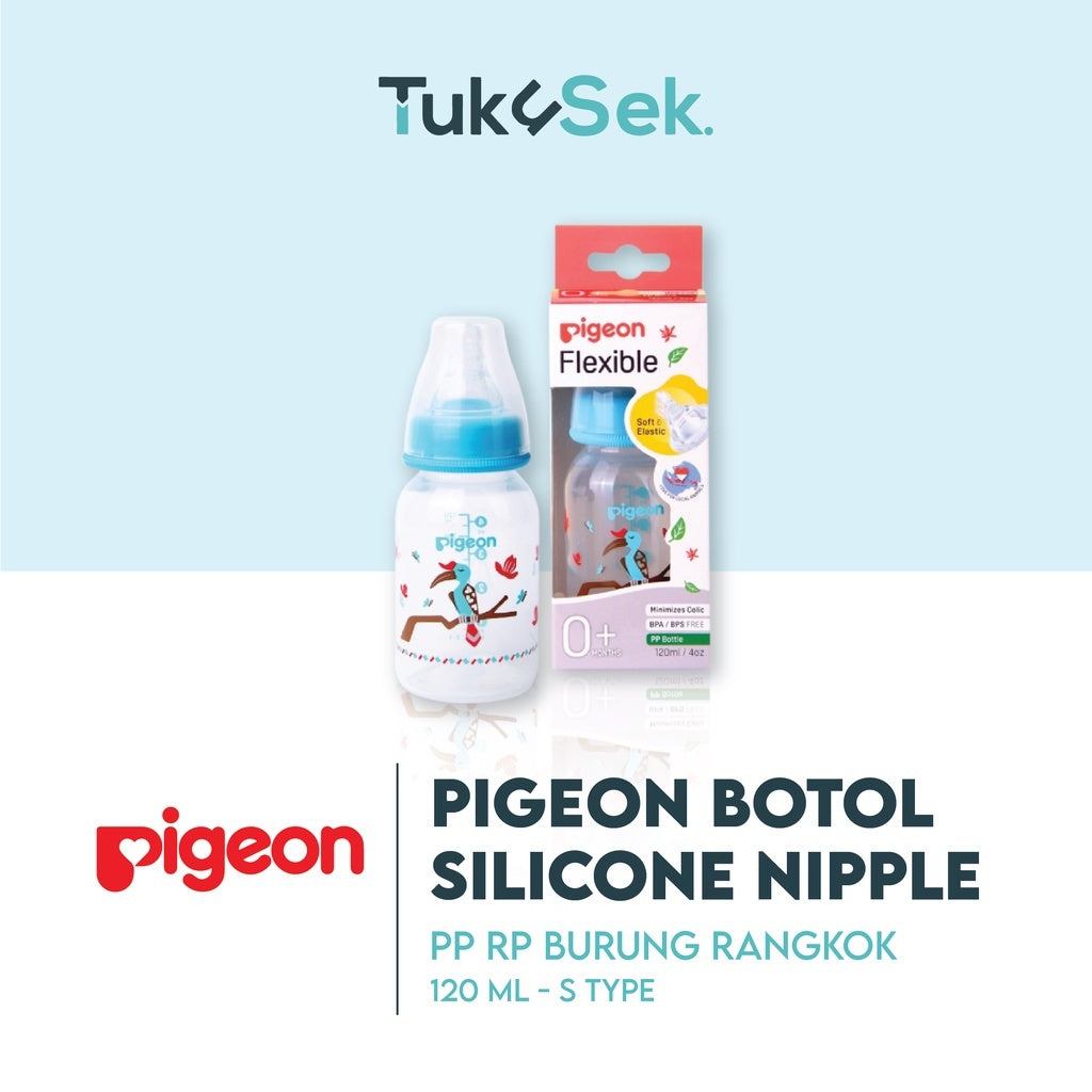 PIGEON BOTOL PP RP 120 ML PENYU W/ S TYPE SILICONE NIPPLE