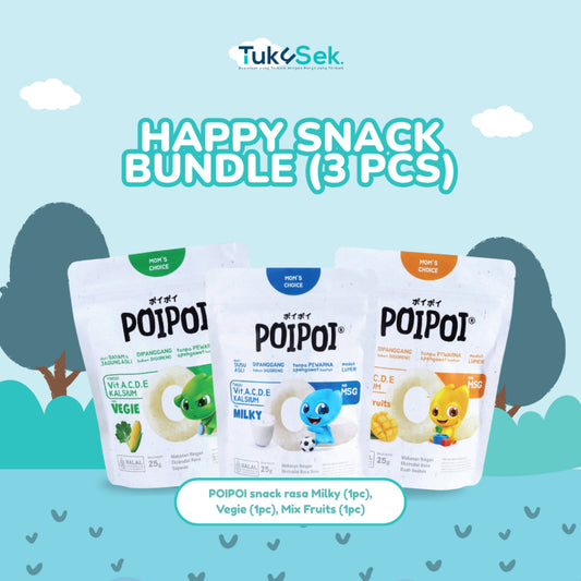 (ISI 3) POIPOI Snack Mix Varian - Rasa Campur Vegie 1 pcs & Milky 1 pcs & Mix Fruits 1 pcs | Snack Sehat Anak | Cemilan Anak | Non MSG | Tinggi Vitamin | Buah Asli | Bayam & Jagung Asli