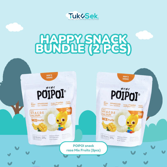 (ISI 2) POIPOI Snack Rasa Mix Fruits 25Gr | Snack Sehat Anak | Cemilan Anak | Non MSG | Tinggi Vitamin | Buah Asli