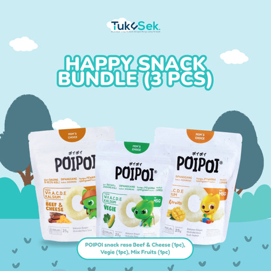 (ISI 3) POIPOI Snack Mix Varian - Rasa Campur Beef & Cheese 1 pcs & Mix Fruits 1 pcs & Vegie 1 pcs 25Gr | Snack Sehat Anak | Cemilan Anak | Non MSG | Tinggi Vitamin | Susu Asli | Bayam & Jagung Asli