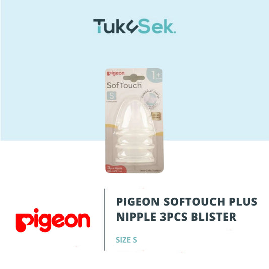 PIGEON SOFTOUCH NIPPLE WIDE NECK - 3PCS BLISTER