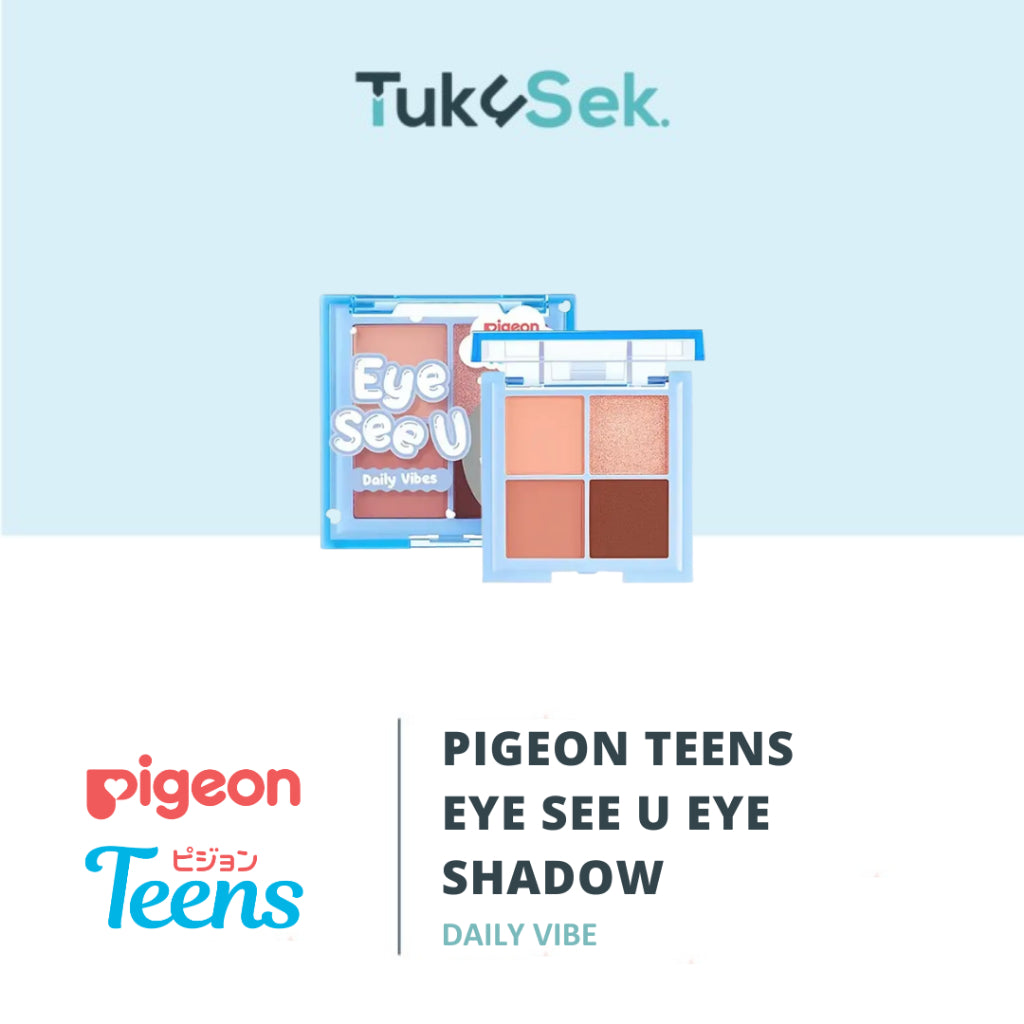 Pigeon Teens Eye See U Eye Shadow 3.2gr |Makeup Remaja |4in1 Pallette |Pigmented & Longlasting Formula |Blends Like Butter