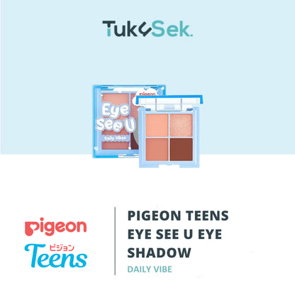 Pigeon Teens Eye See U Eye Shadow 3.2gr |Makeup Remaja |4in1 Pallette |Pigmented & Longlasting Formula |Blends Like Butter