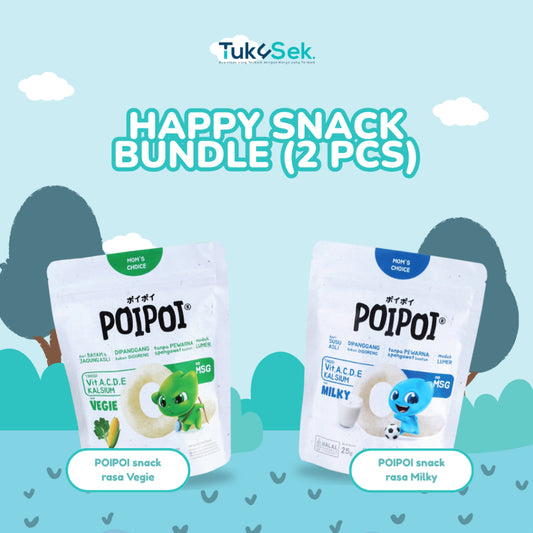 (ISI 2) POIPOI Snack Rasa Milky & Vegie 25Gr | Snack Sehat Anak | Cemilan Anak | Non MSG | Tinggi Vitamin | Susu Asli | Bayam & Jagung Asli