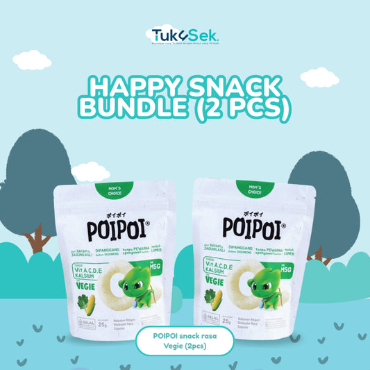 (ISI 2) POIPOI Snack Rasa Vegie 25Gr | Snack Sehat Anak | Cemilan Anak | Non MSG | Tinggi Vitamin | Bayam & Jagung Asli