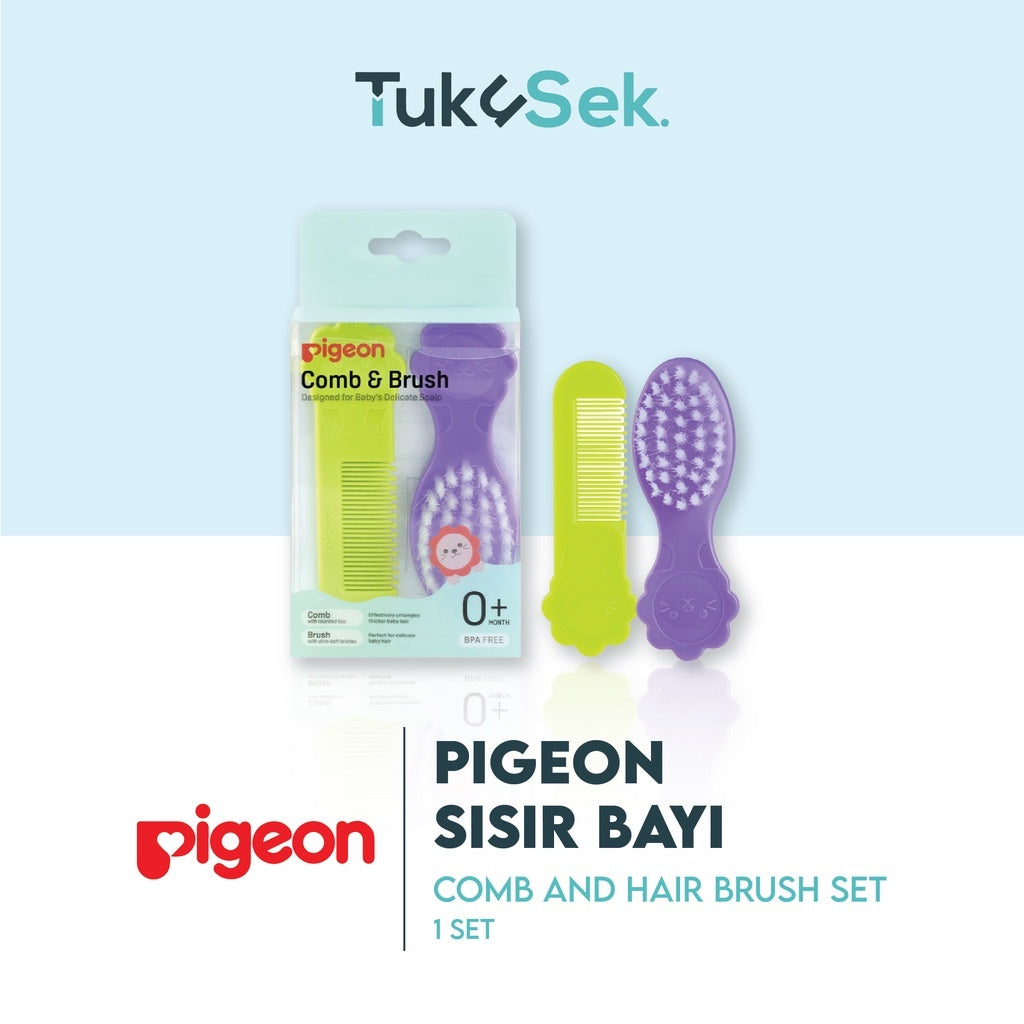 PIGEON Comb and Hair Brush Set / Sisir Bayi