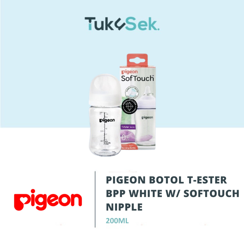 PIGEON BOTOL T-ESTER WIDE NECK BPP 200ML LIGHT ORANGE W/ SOFTOUCH NIPPLE