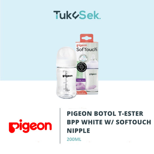 PIGEON BOTOL T-ESTER WIDE NECK BPP 200ML LIGHT ORANGE W/ SOFTOUCH NIPPLE