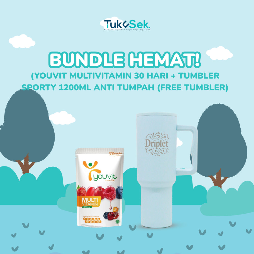 HEMAT! Youvit Multivitamin 30 Hari + Tumbler Sporty 1200ML Anti Tumpah (FREE TUMBLER)