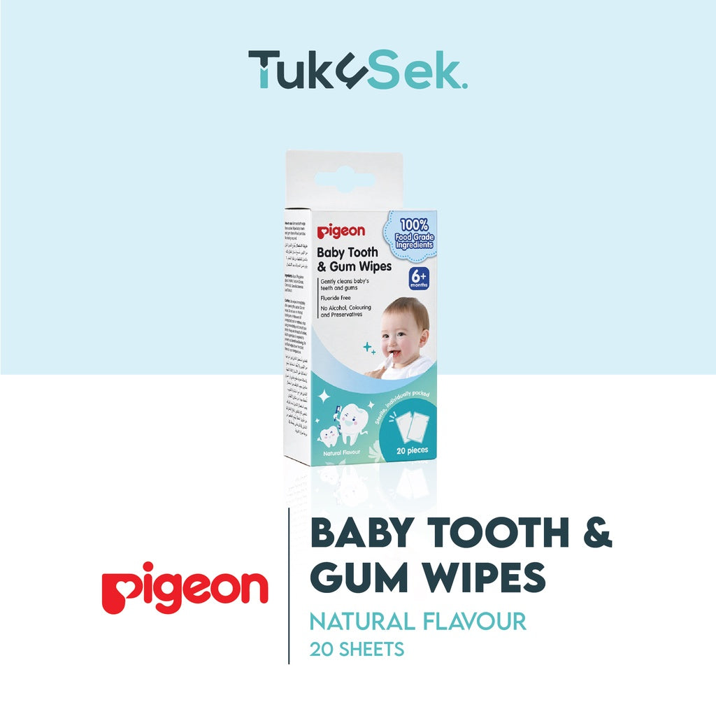 PIGEON Baby Tooth & Gum Wipes | Tisu Basah Pembersih Gigi Gusi Bayi