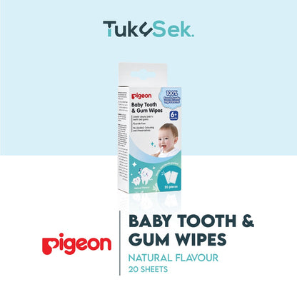 PIGEON Baby Tooth & Gum Wipes | Tisu Basah Pembersih Gigi Gusi Bayi