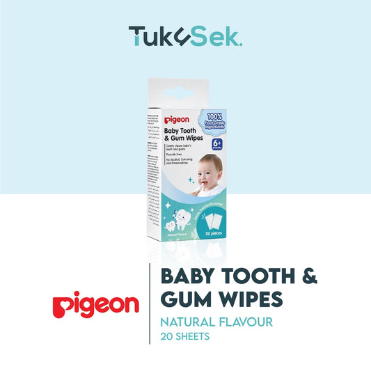 PIGEON Baby Tooth & Gum Wipes | Tisu Basah Pembersih Gigi Gusi Bayi