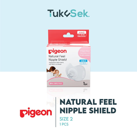 PIGEON Natural Feel Nipple Shield | Pelindung Puting Ibu Menyusui | Anti Nyeri | Pilih Ukuran Size 2 & Size 3 | BPA BPS FREE | Aman Tertelan Bayi
