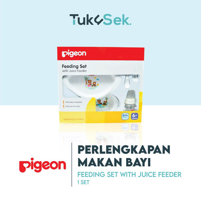 PIGEON Feeding Set With Juice Feeder / Perlengkapan Makan Bayi