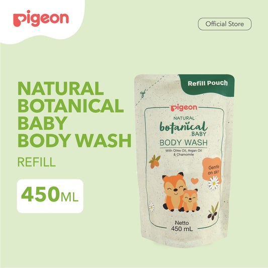 PIGEON Botanical Baby Body Wash 450ML Refill Pouch | Sabun Mandi