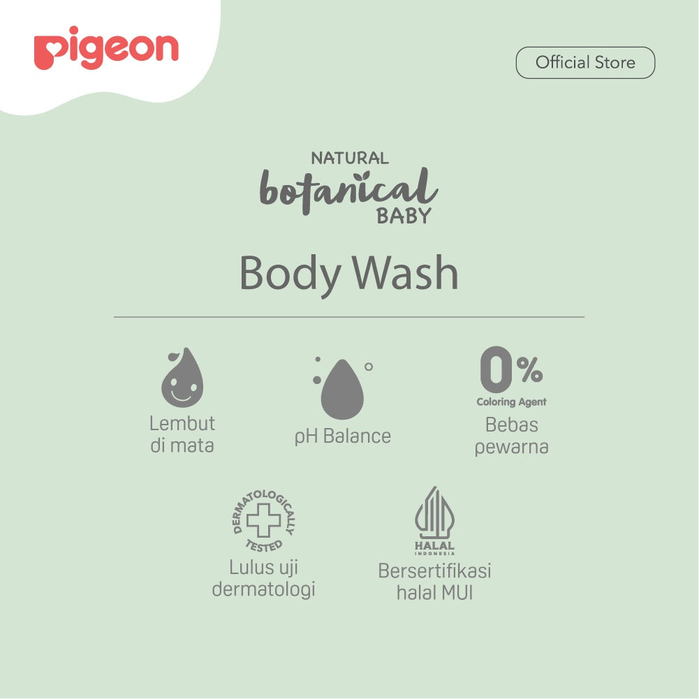 PIGEON Botanical Baby Body Wash 450ML Refill Pouch | Sabun Mandi