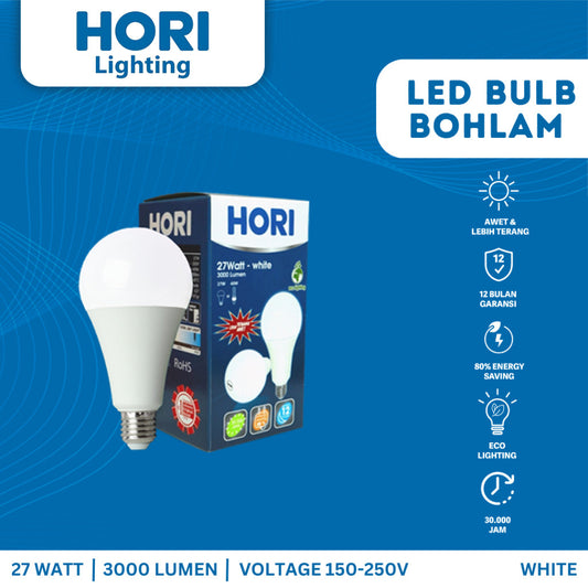 HORI Lampu LED Bulb Bohlam 27 Watt - Putih