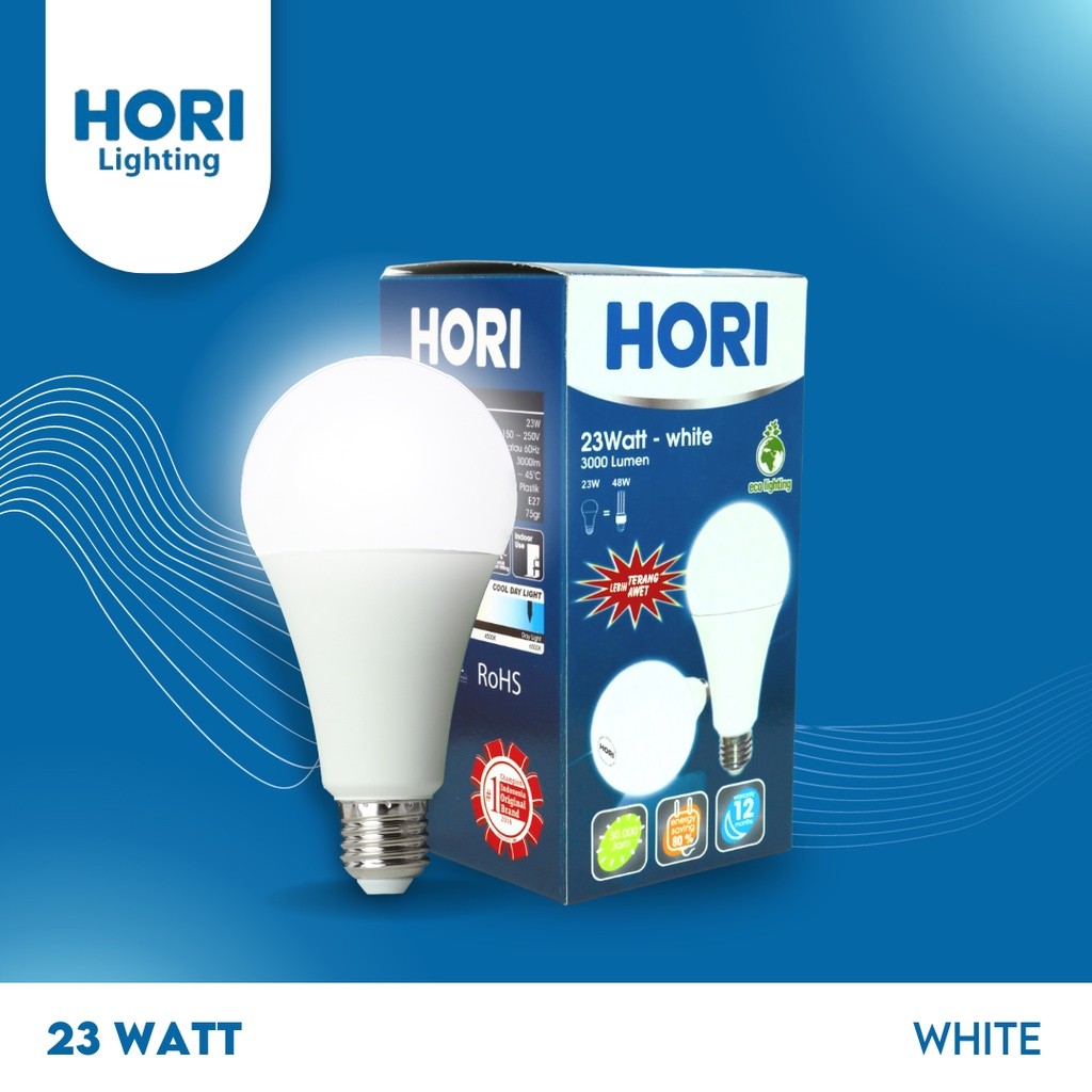 HORI Lampu LED Bulb Bohlam 23 Watt - Putih