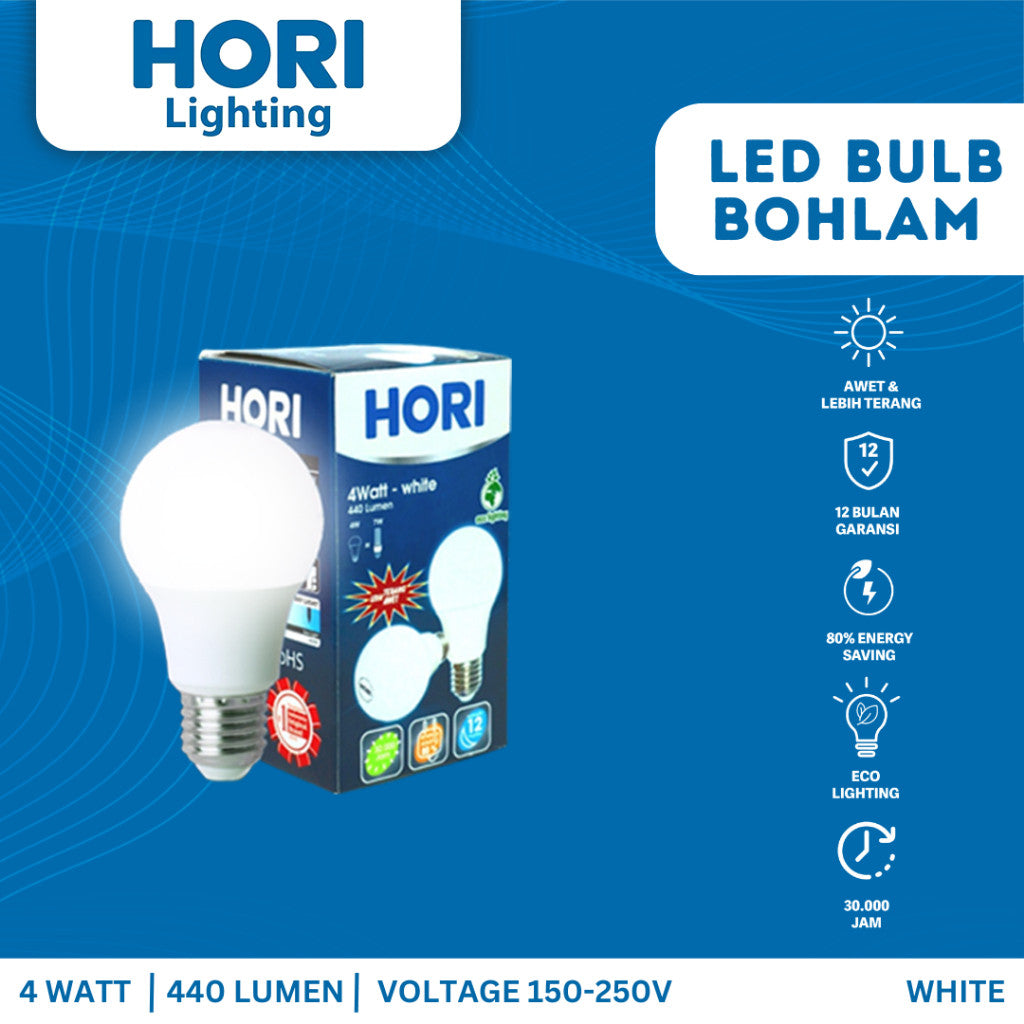HORI Lampu LED Bulb Bohlam 4 Watt - Putih