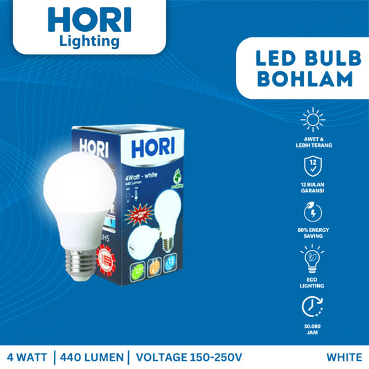 HORI Lampu LED Bulb Bohlam 4 Watt - Putih
