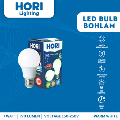 HORI Lampu LED Bulb Bohlam 7 Watt - Kuning